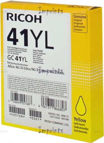 Оригинальный Ricoh Картридж Ricoh GC 41YL желтый, гелевый оригинальный для IMPRINTS.RU
