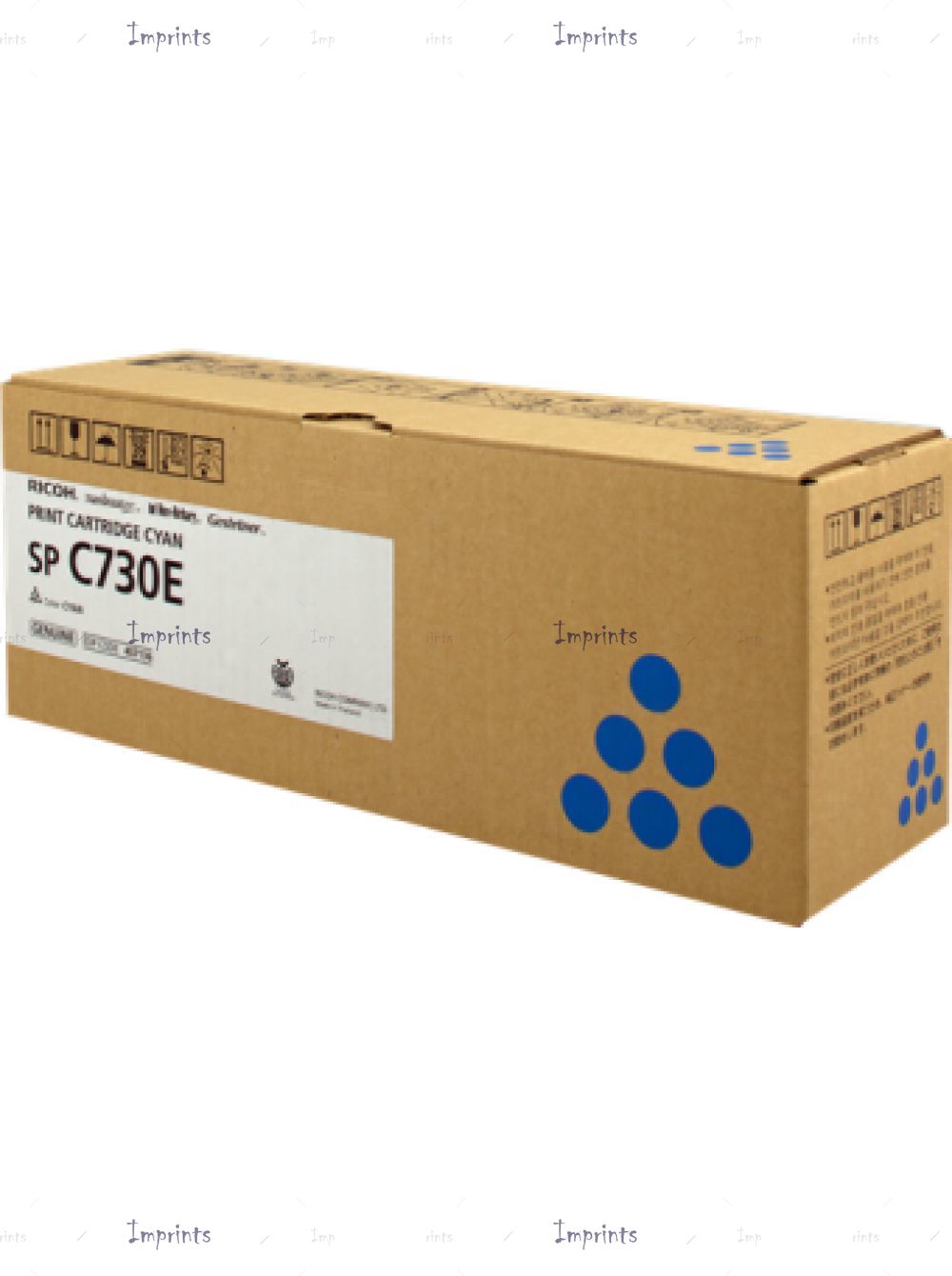 Оригинальный Ricoh Картридж Ricoh SP C730E Cyan голубой оригинальный для IMPRINTS.RU