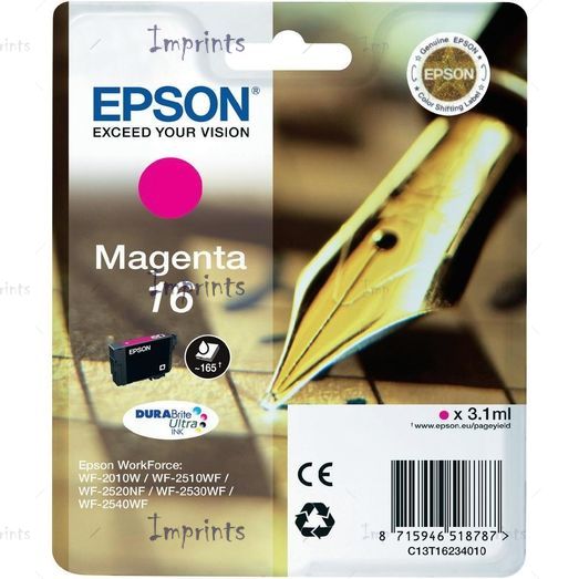 Оригинальный Картридж Epson C13T16234010 пурпурный, № 16 оригинальный