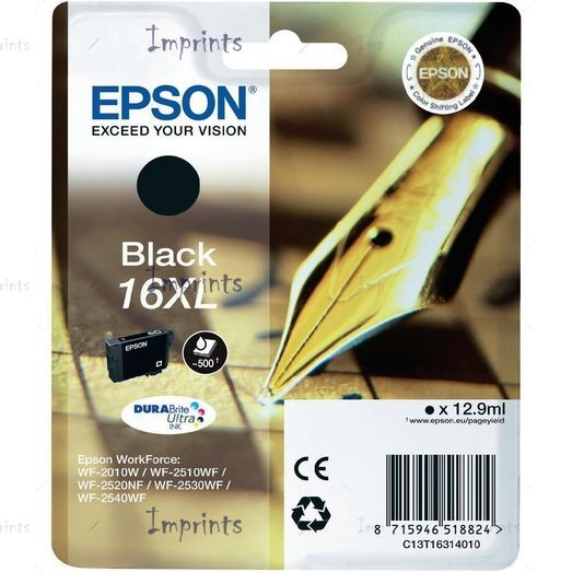 Оригинальный Картридж Epson C13T16314010 черный увеличенный, № 16XL оригинальный