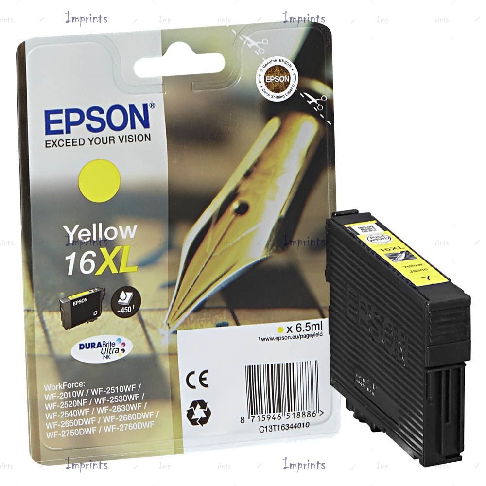 Оригинальный Картридж Epson C13T16344010 желтый увеличенный, № 16XL оригинальный