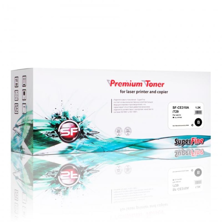 Тонер-картридж SuperFine CE310A, CF350A, 729 для HP CLJ CP1025, M176, M177 (Чёрный, 1300 стр.)