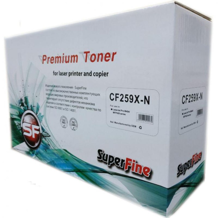 Тонер-картридж SuperFine CF259X для HP LJ M304, 404, 428 (Чёрный, 10000 стр.), без чипа