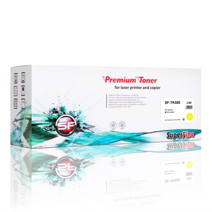 Тонер-картридж SuperFine TK-580Y для Kyocera FS-C5150DN (Жёлтый, 2800 стр.)