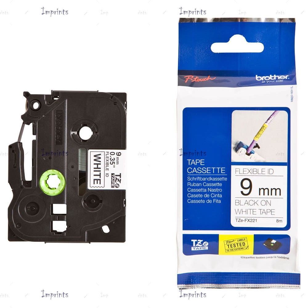 Картридж Brother TZE-FX211 наклейка ламинированная, 6 мм, 8 м., черный на белом фоне оригинальный