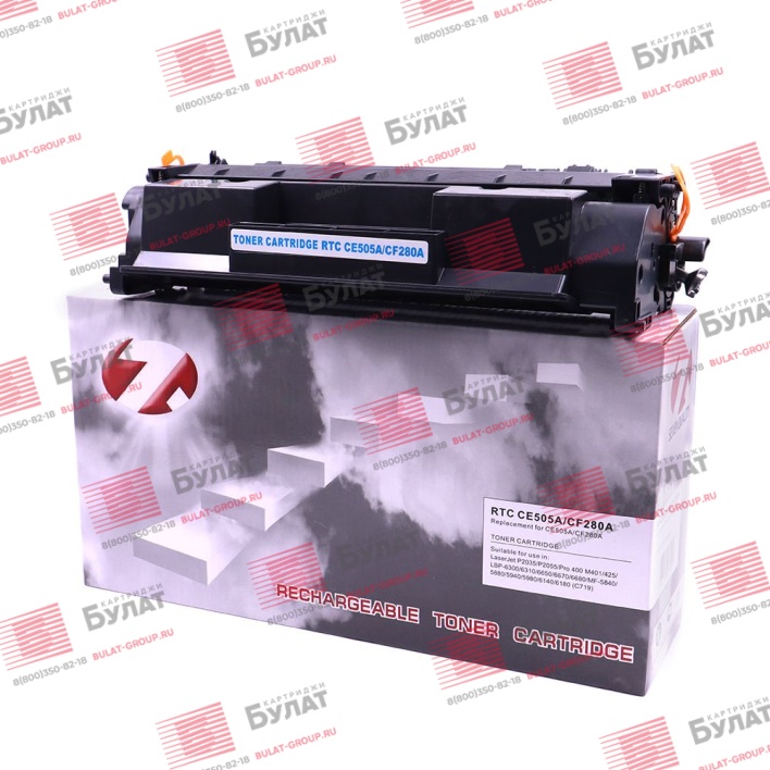 Тонер-картридж 7Q CE505A, CF280A, 719 для HP LJ P2035, LJ Pro M401, LJ Pro M425, Canon LBP6300, MF5840 (Чёрный, 2700 стр.), универсальный