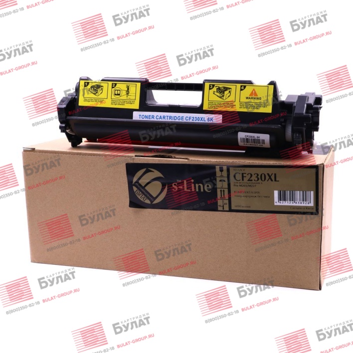 Тонер-картридж БУЛАТ s-Line CF230XL для HP LJ M203, LJ M227 (Чёрный, 6000 стр.), без чипа