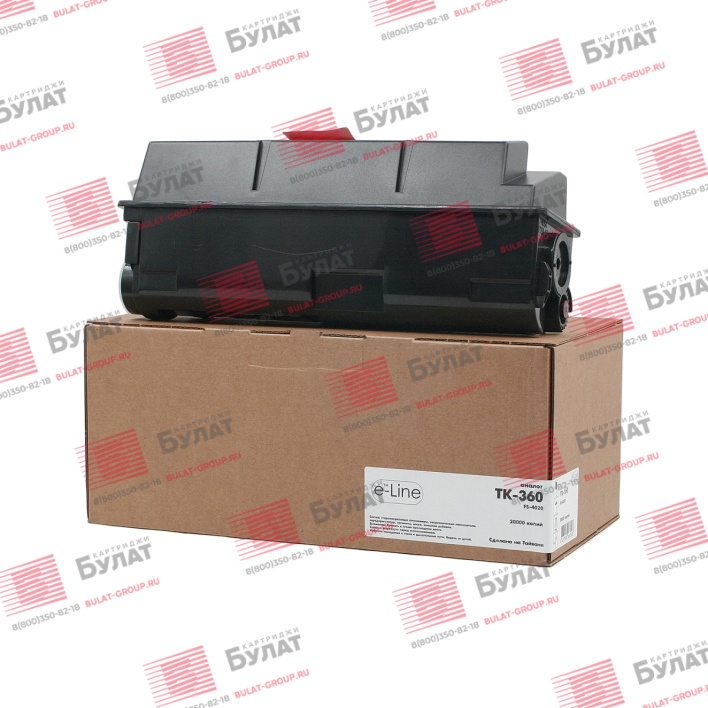 Тонер-картридж e-Line TK-360 для Kyocera FS-4020 (Чёрный, 20000 стр.), без бункера