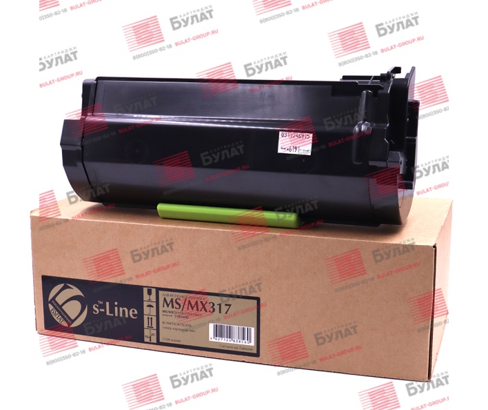 Тонер-картридж БУЛАТ s-Line 51B5000 для Lexmark MX317, MS317 (Чёрный, 2500 стр.)