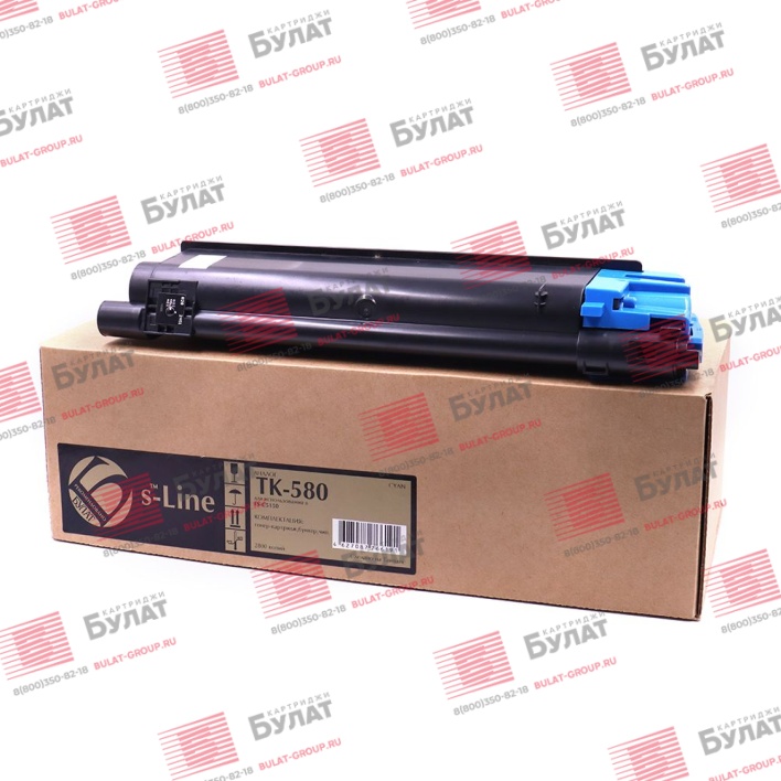 Тонер-картридж БУЛАТ s-Line TK-580C для Kyocera FS-C5150dn (Голубой, 2800 стр.)
