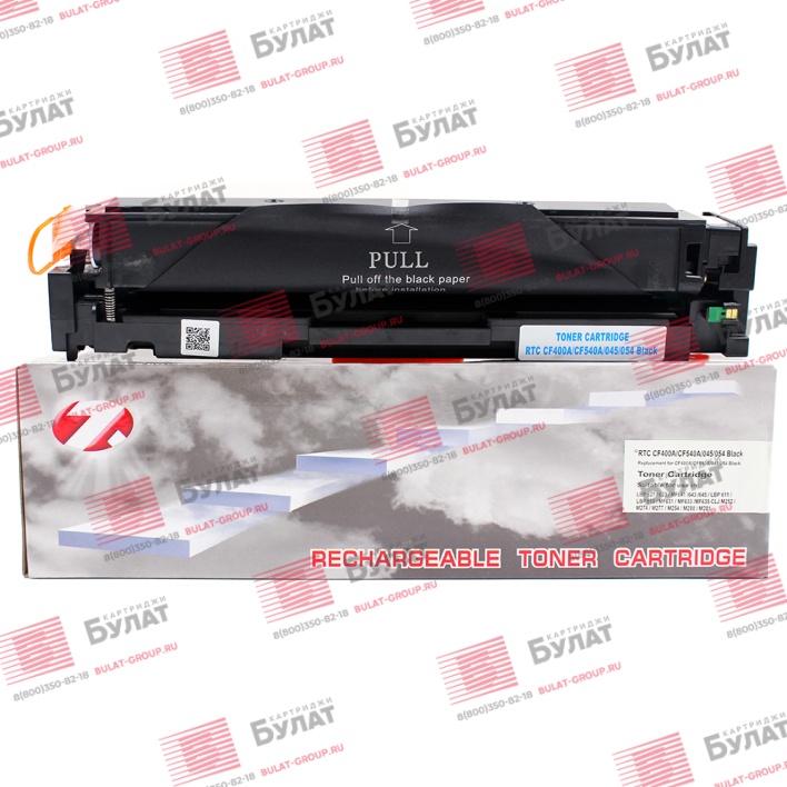 Тонер-картридж 7Q CF400A, CF540A, 045K, 054K для HP CLJ M252, CLJ M254, Canon LBP611, LBP621 (Чёрный, 1500 стр.), универсальный