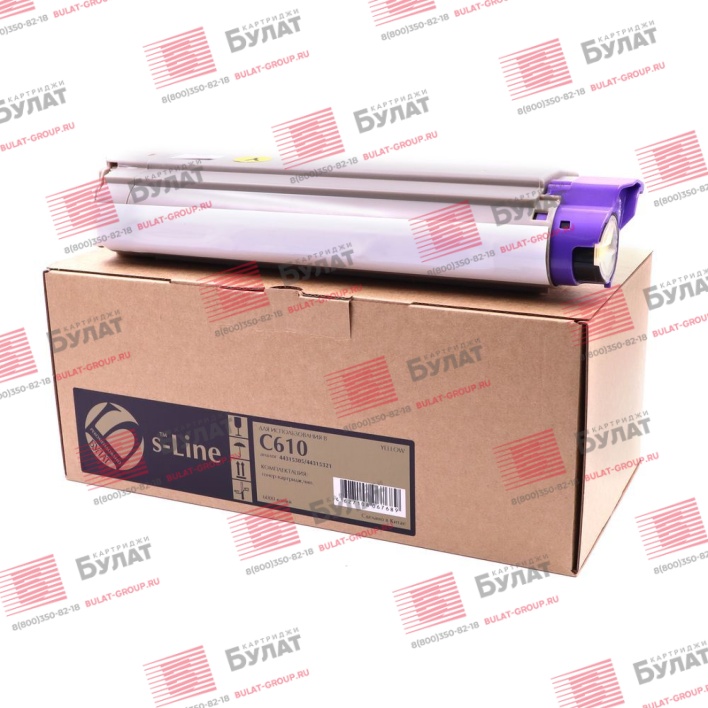 Тонер-картридж БУЛАТ s-Line 44315305, 44315321 для Oki C610 (Жёлтый, 6000 стр.), универсальный