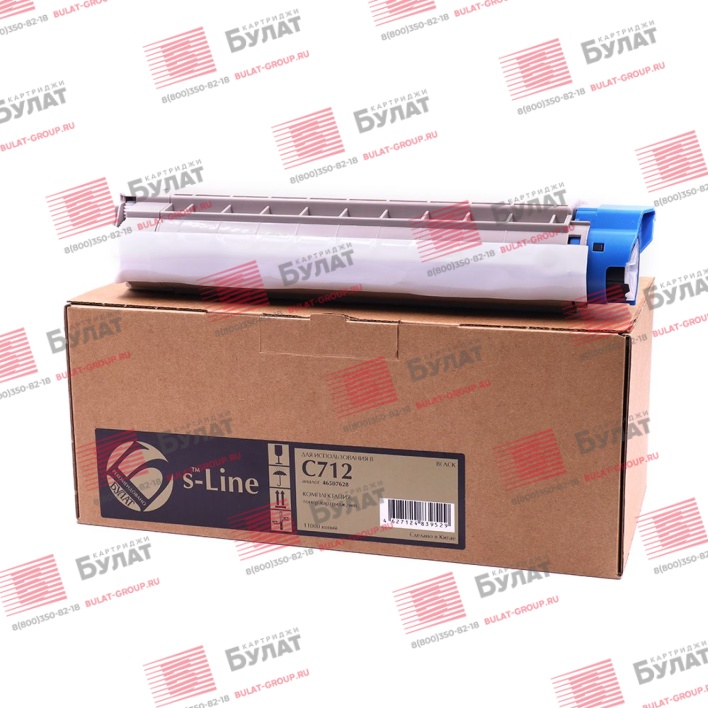 Тонер-картридж БУЛАТ s-Line 46507628 для Oki C712 (Чёрный, 11000 стр.)