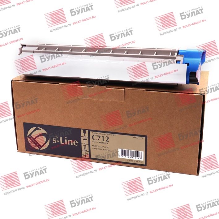 Тонер-картридж БУЛАТ s-Line 46507626 для Oki C712 (Пурпурный, 11500 стр.)