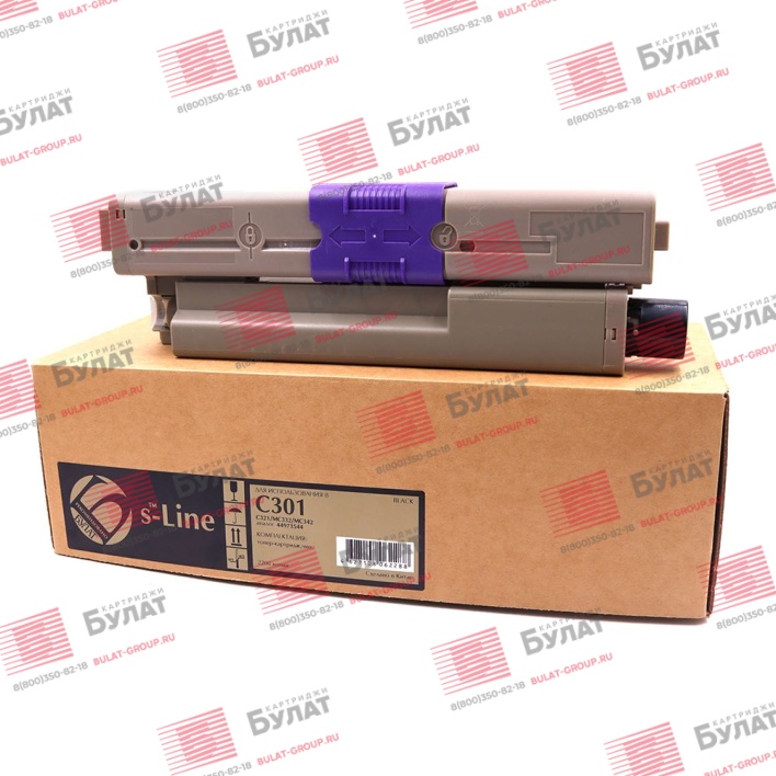 Тонер-картридж БУЛАТ s-Line 44973544 для Oki C301, C321, MC342 (Чёрный, 2200 стр.)