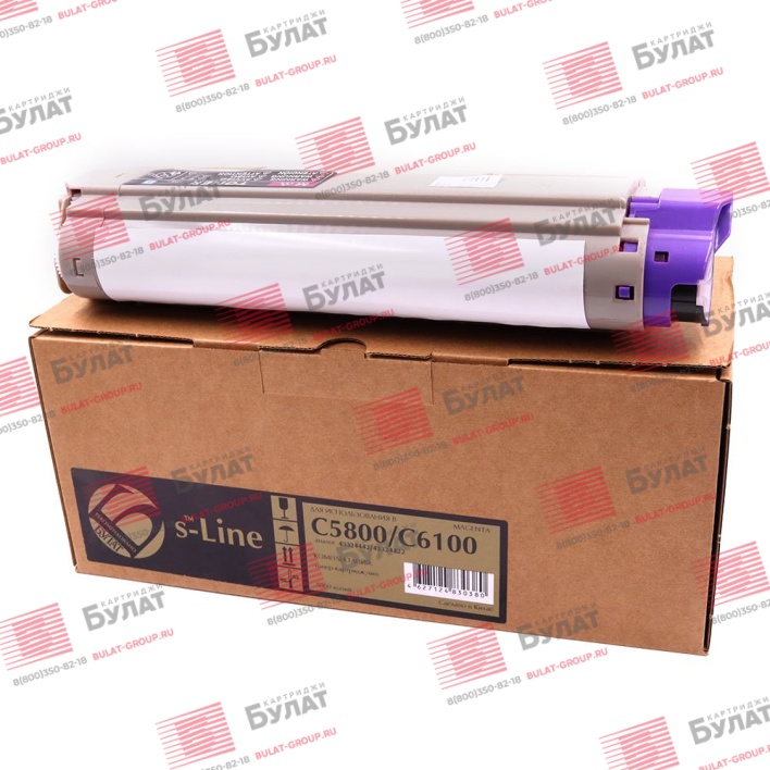 Тонер-картридж БУЛАТ s-Line 43324442, 43324422 для Oki C5800 (Пурпурный, 5000 стр.), универсальный