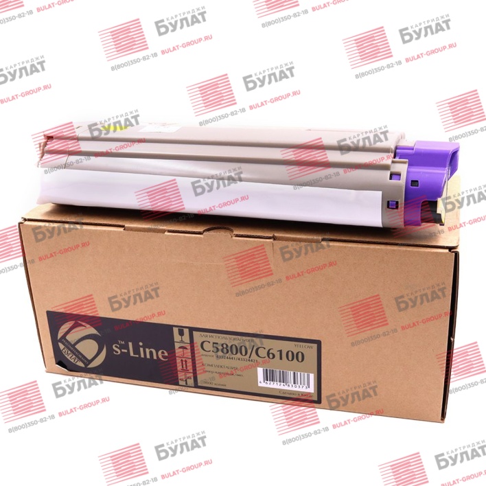 Тонер-картридж БУЛАТ s-Line 43324441, 43324421 для Oki C5800 (Жёлтый, 5000 стр.), универсальный