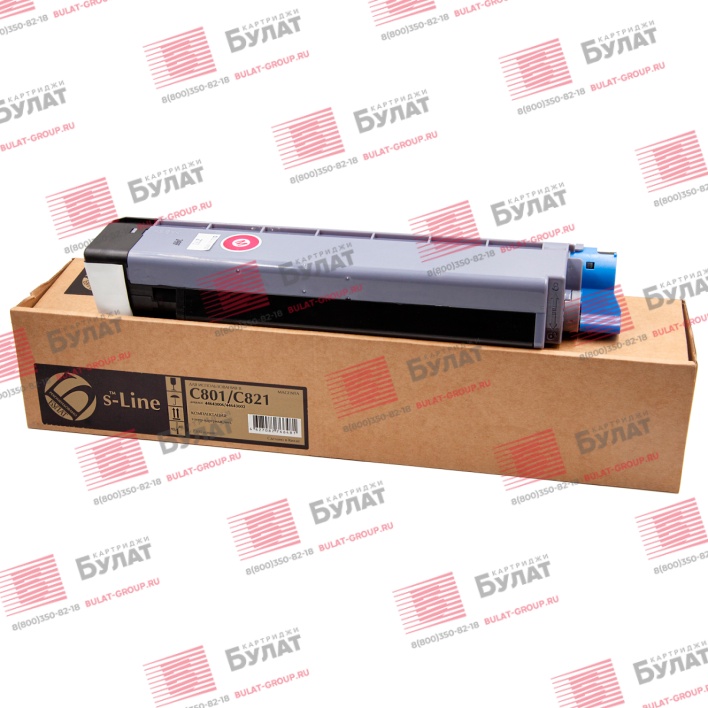 Тонер-картридж БУЛАТ s-Line 44643002 для Oki C801, C821 (Пурпурный, 7300 стр.)
