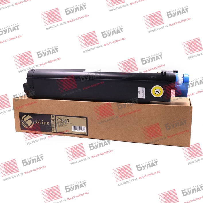 Тонер-картридж БУЛАТ s-Line 43837133, 43837129 для Oki C9655 (Жёлтый, 22000 стр.), универсальный