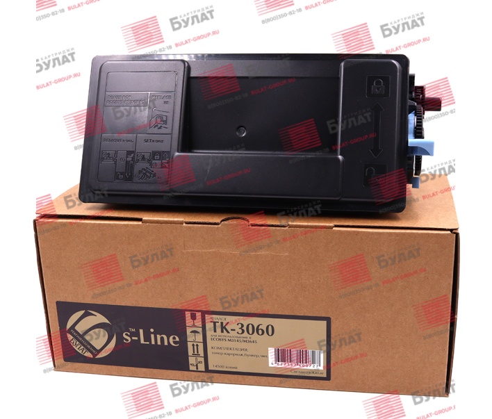 Тонер-картридж БУЛАТ s-Line TK-3060 для Kyocera ECOSYS M3145idn (Чёрный, 14500 стр.)