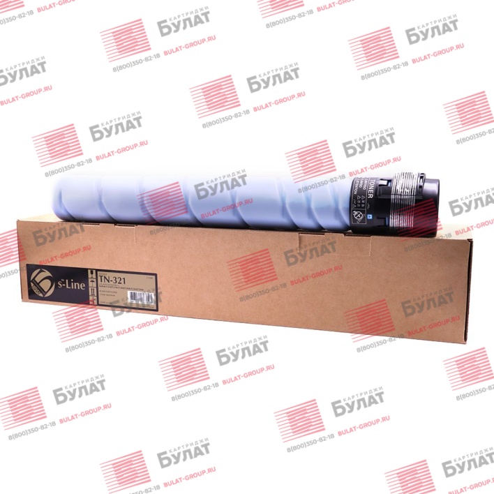 Тонер-картридж БУЛАТ s-Line TN321C для Konica Minolta bizhub C224, bizhub C284 (Голубой, 25000 стр.)