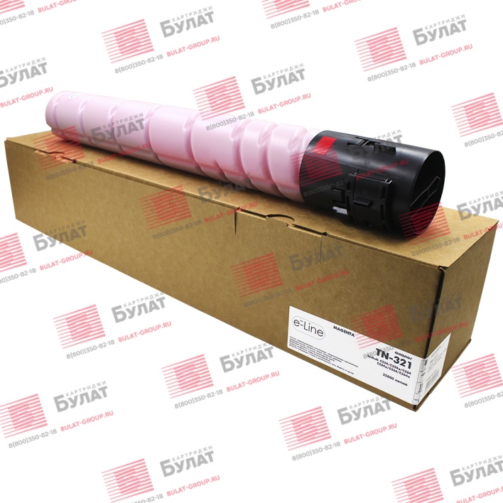 Тонер-картридж e-Line TN321M для Konica Minolta bizhub C224, bizhub C284 (Пурпурный, 25000 стр.)